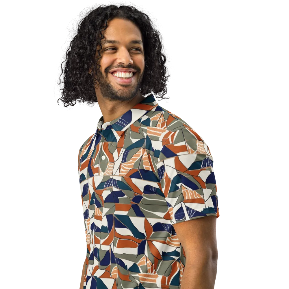 Terracotta Tectonics on Men's Slim Fit Polo Shirt — Left Front