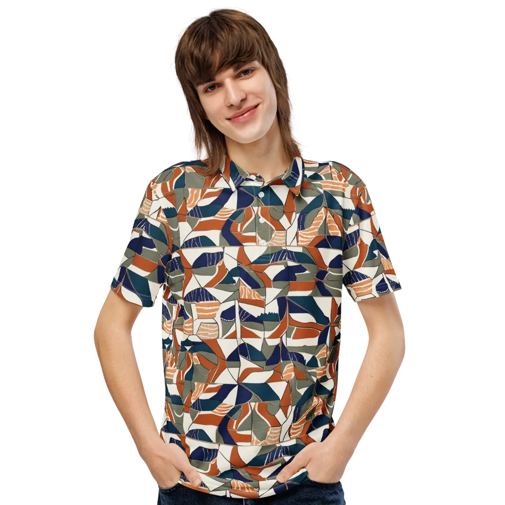 Terracotta Tectonics on Men's Slim Fit Polo Shirt — Front