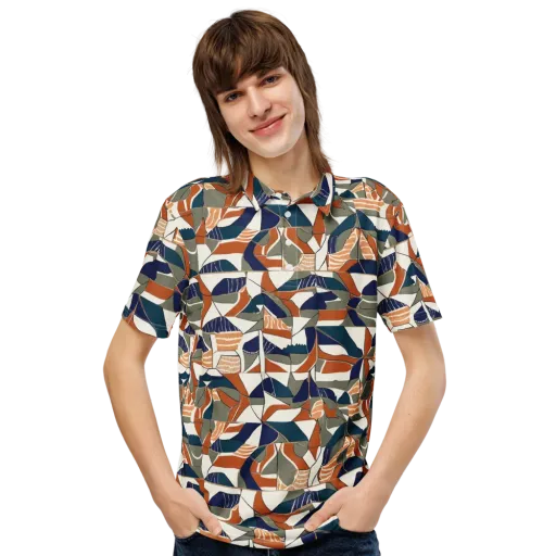 Terracotta Tectonics on a Men's Slim Fit Polo Shirt