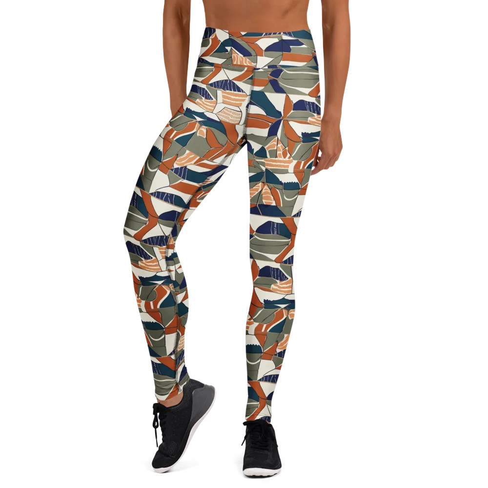 Terracotta Tectonics on Yoga Leggings — Front