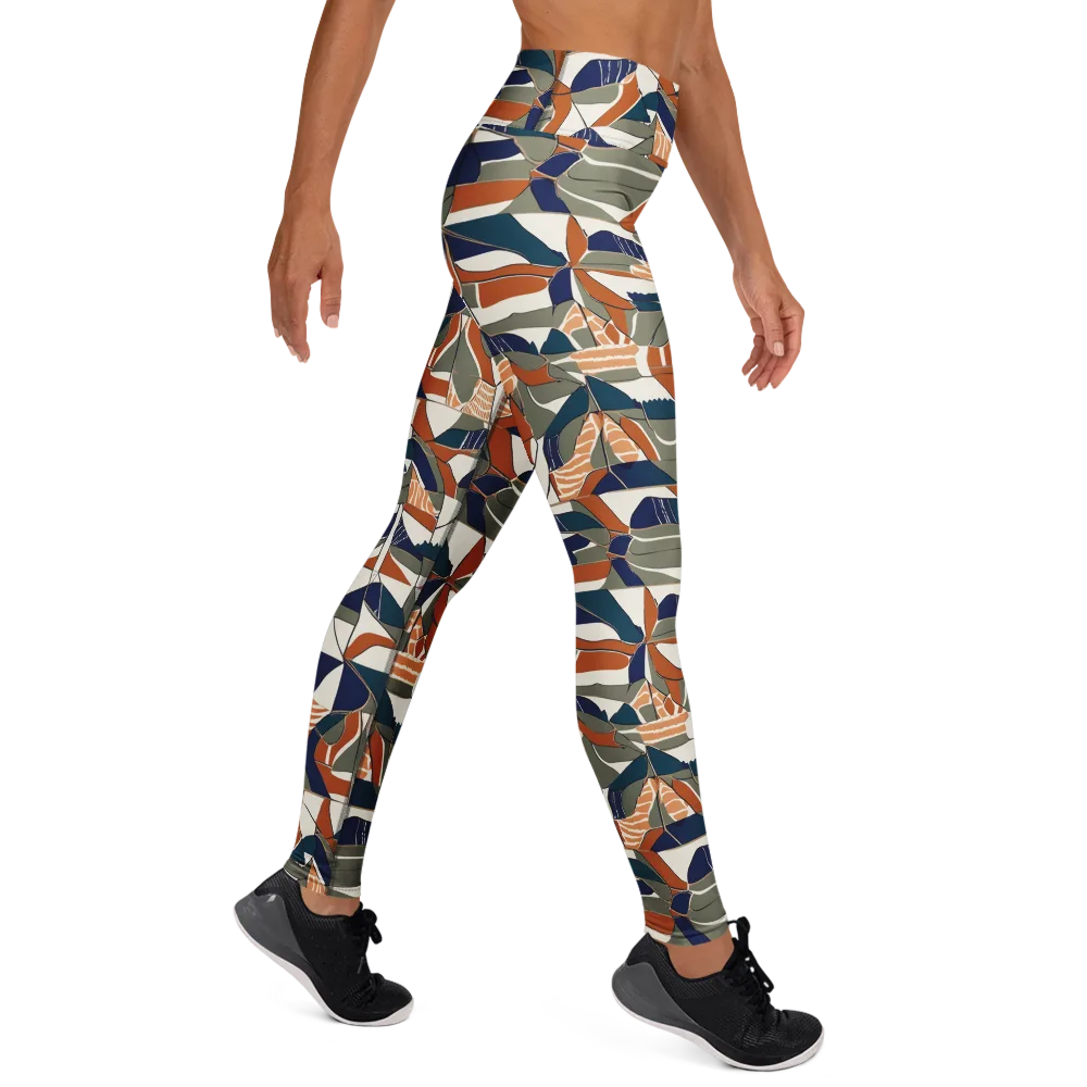 Terracotta Tectonics on Yoga Leggings — Right