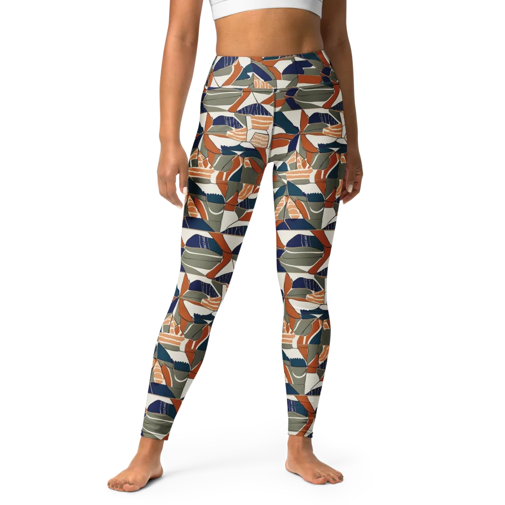 Terracotta Tectonics on Yoga Leggings — Front