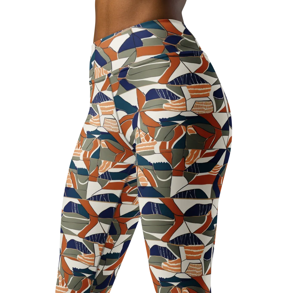 Terracotta Tectonics on Yoga Leggings — Left Front