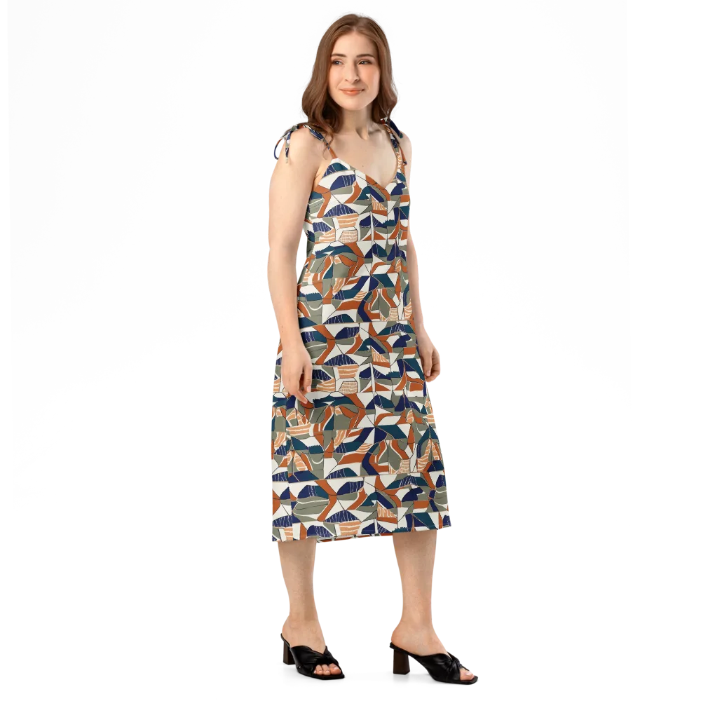 Terracotta Tectonics on Slip Dress — Right Front