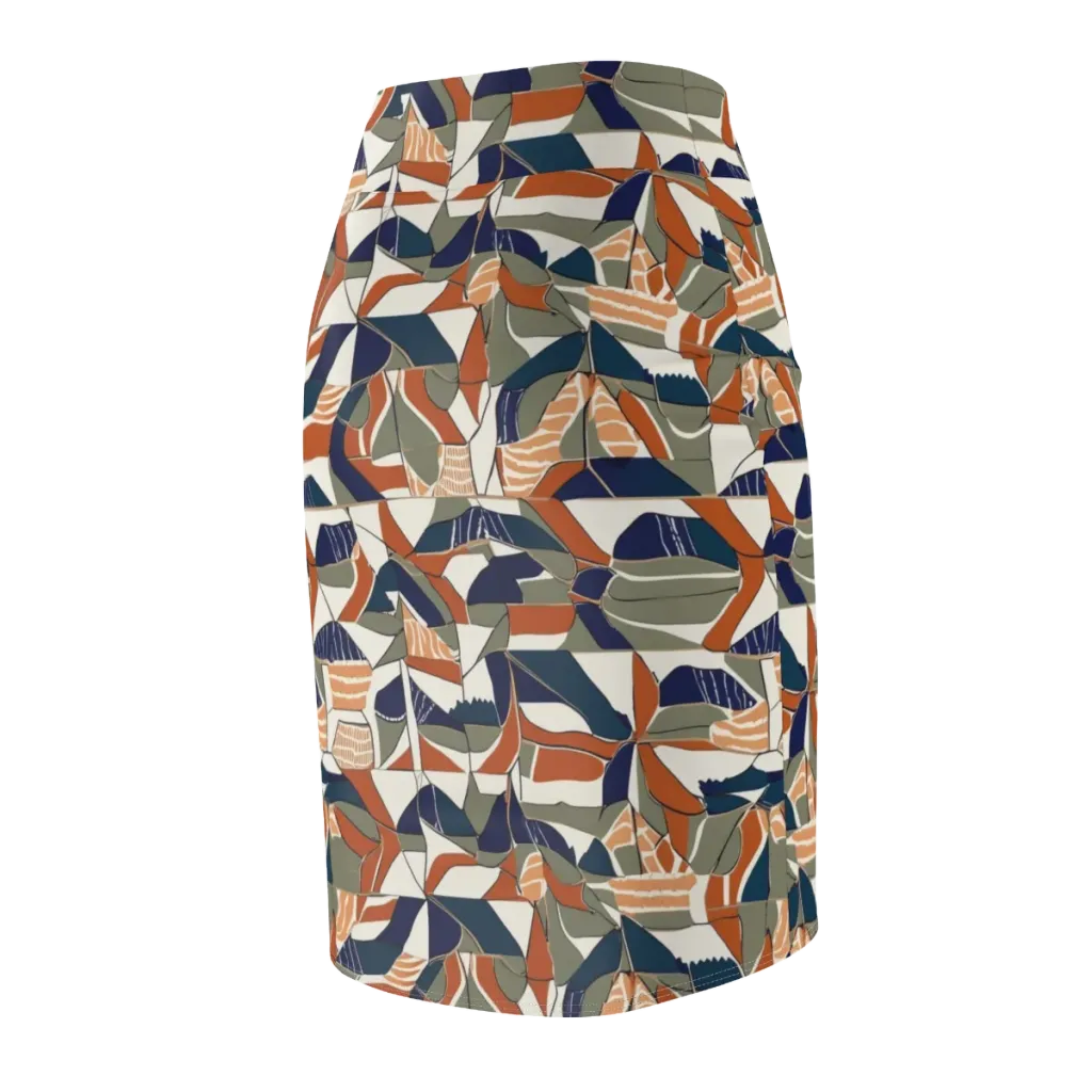 Terracotta Tectonics on Pencil Skirt — Back Side
