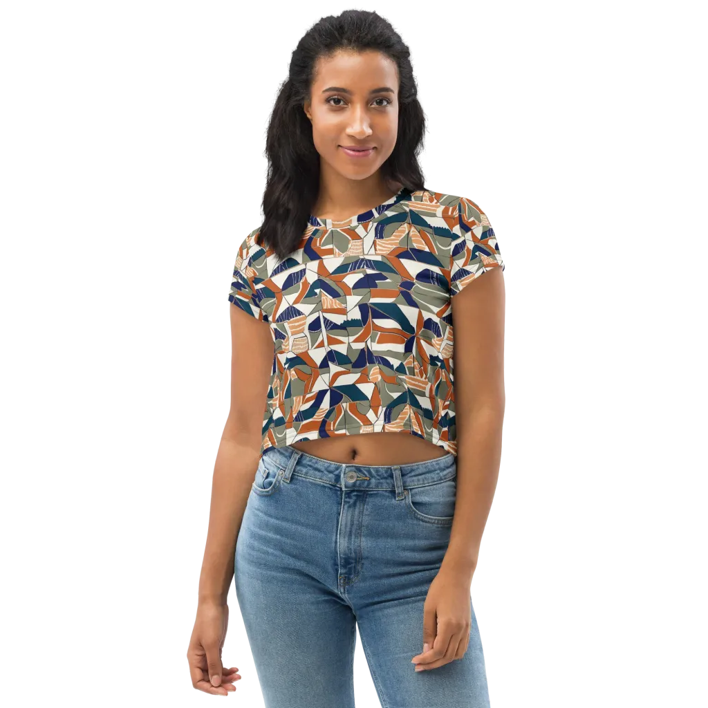Terracotta Tectonics on Crop Tee — Front