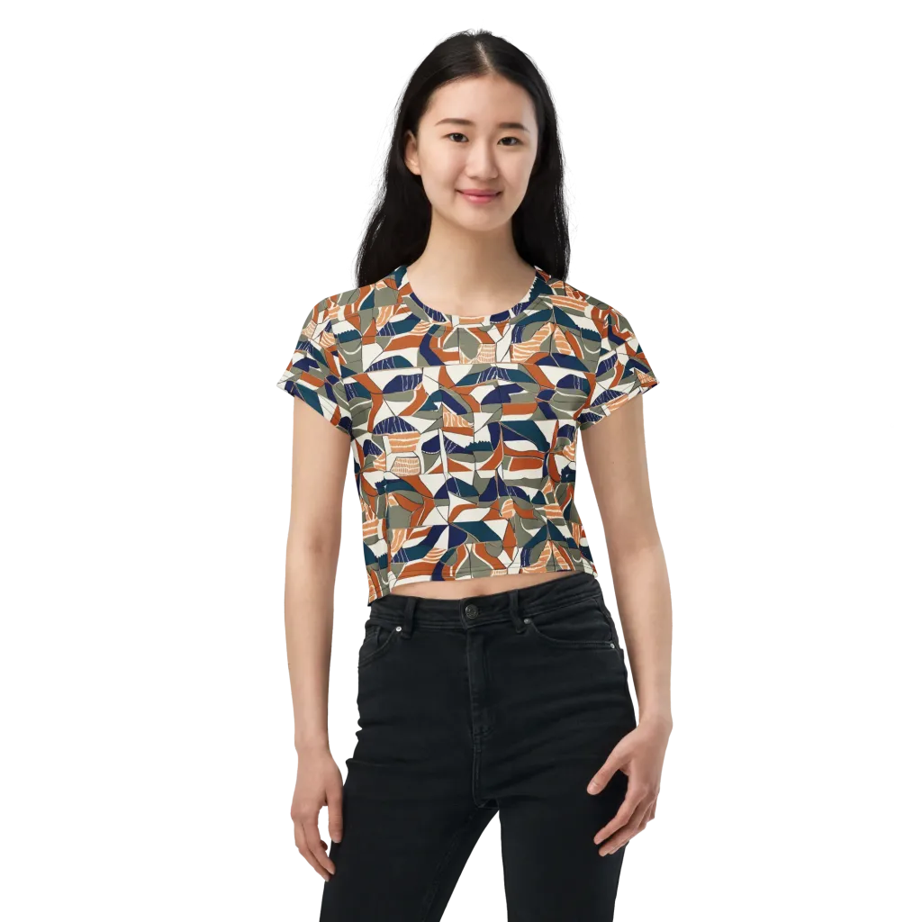 Terracotta Tectonics on Crop Tee — Front