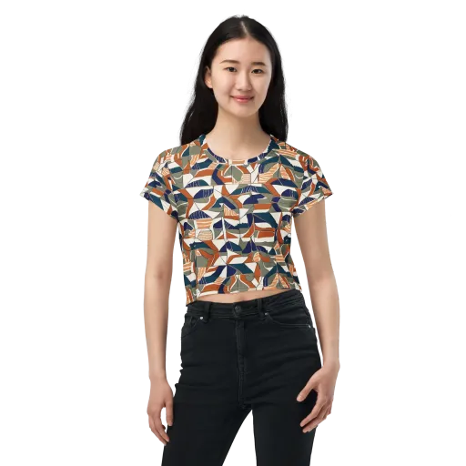Terracotta Tectonics on a Crop Tee