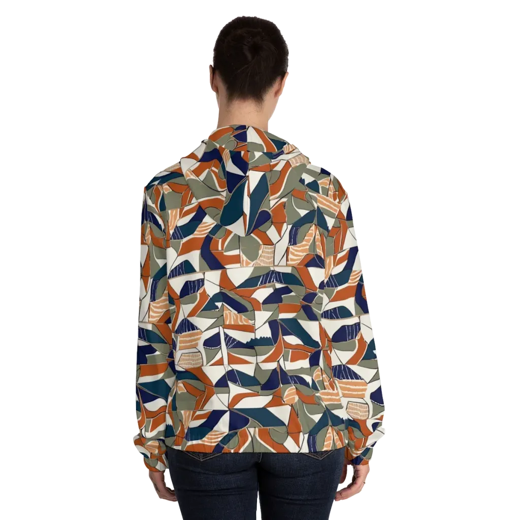 Terracotta Tectonics on Women's Full-Zip Hoodie — Back On Person