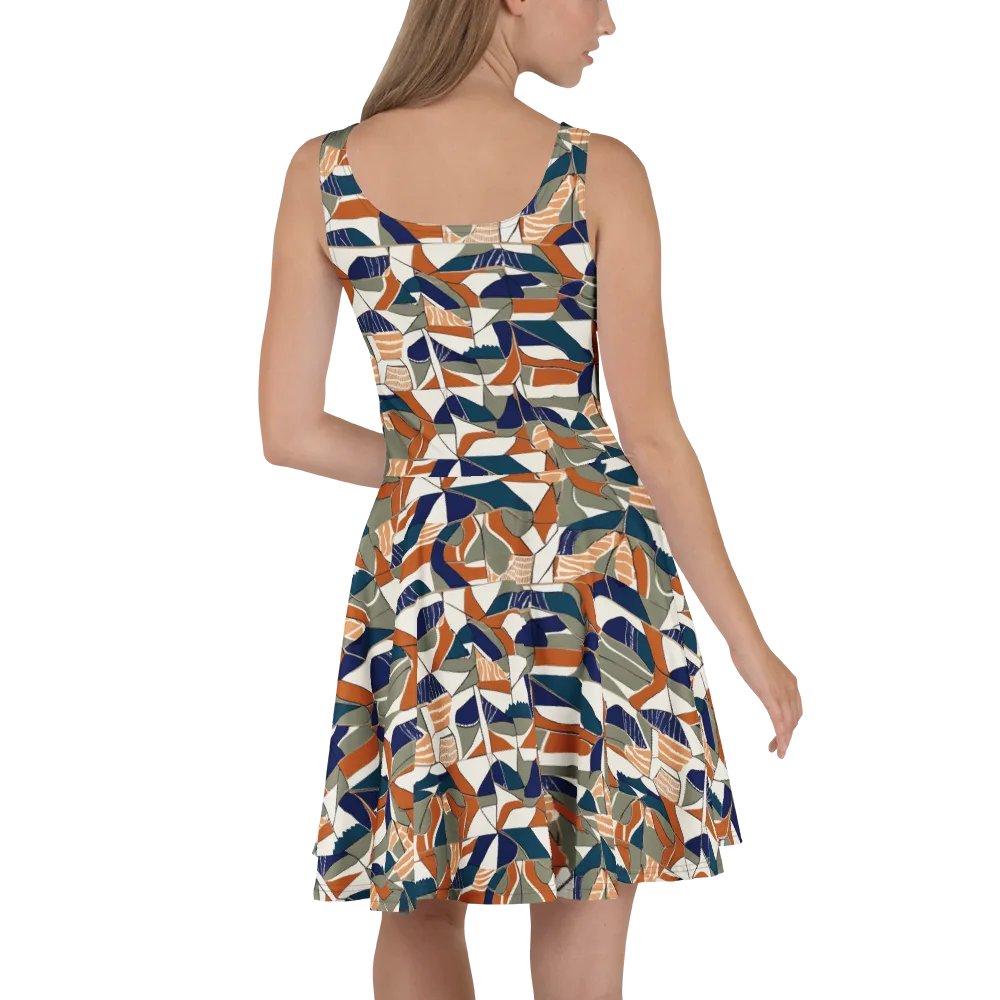 Terracotta Tectonics on Skater Dress — Back