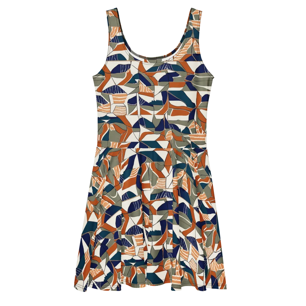 Terracotta Tectonics on Skater Dress — Front