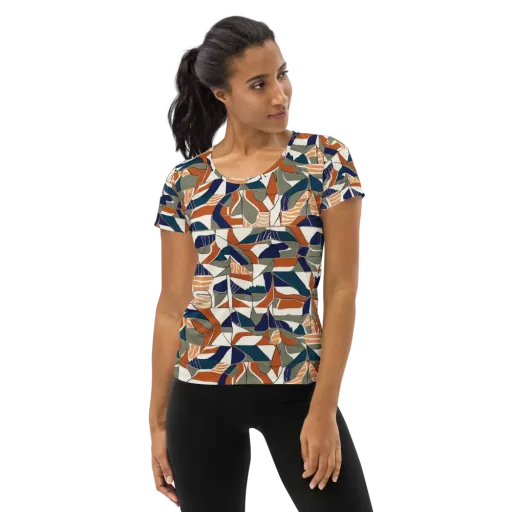 Terracotta Tectonics on a Women's Athletic T-Shirt
