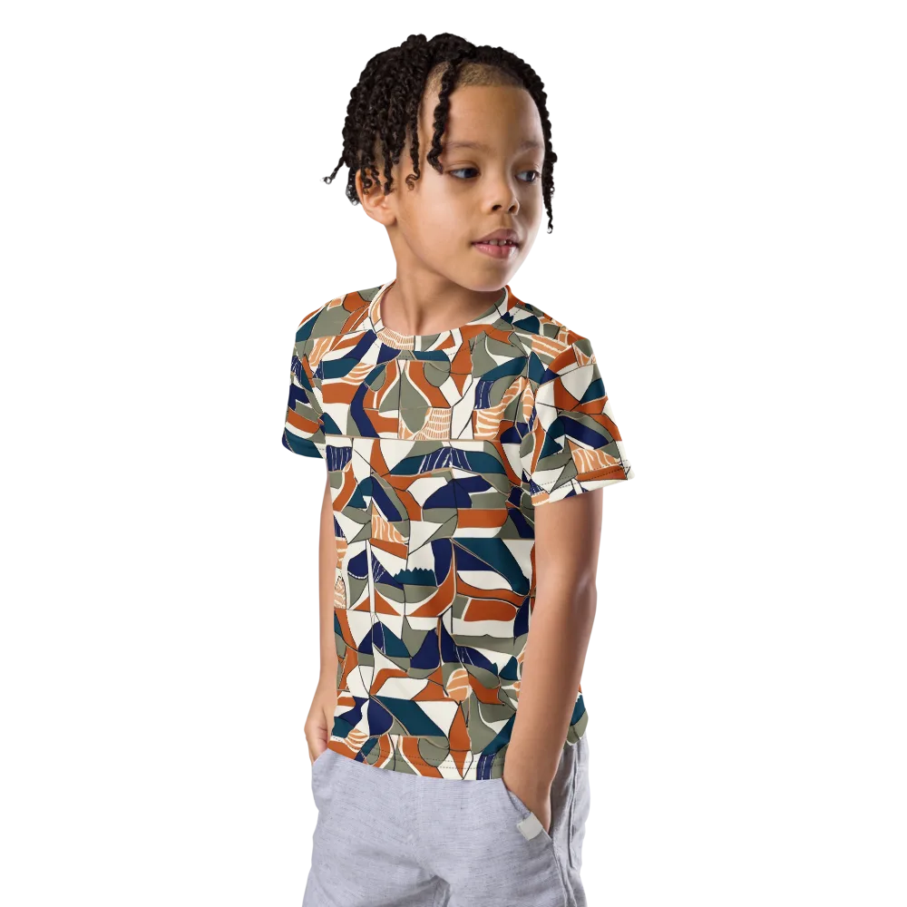 Terracotta Tectonics on Kids Crew Neck T-Shirt — Left Front