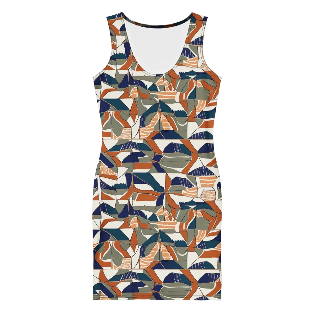 Terracotta Tectonics on Bodycon Dress — Front