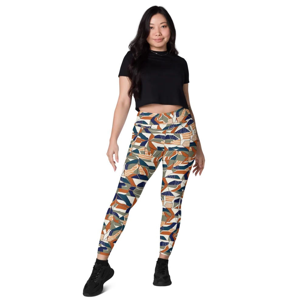 Terracotta Tectonics on Leggings with Pockets — Front