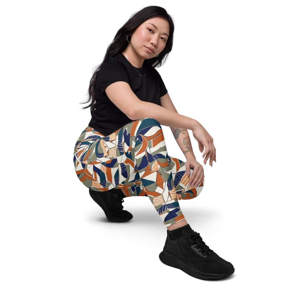 Terracotta Tectonics on Leggings with Pockets — Right Front