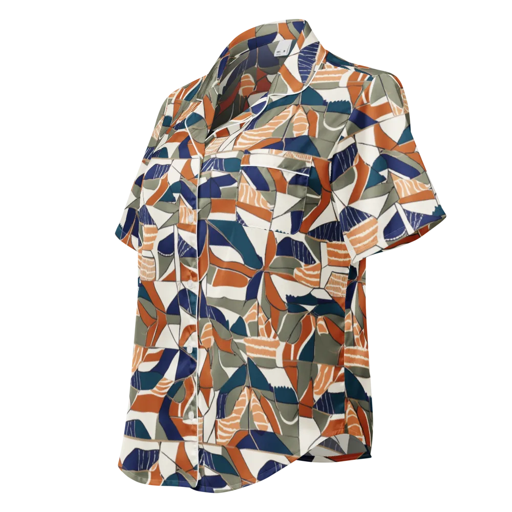Terracotta Tectonics on Women's Short Sleeve Pajama Top — Left Front