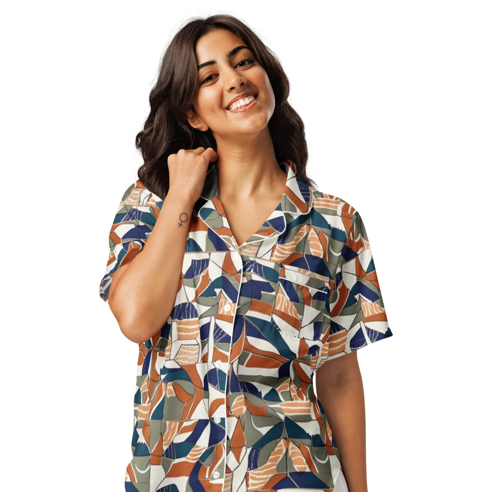 Terracotta Tectonics on Women's Short Sleeve Pajama Top — Front