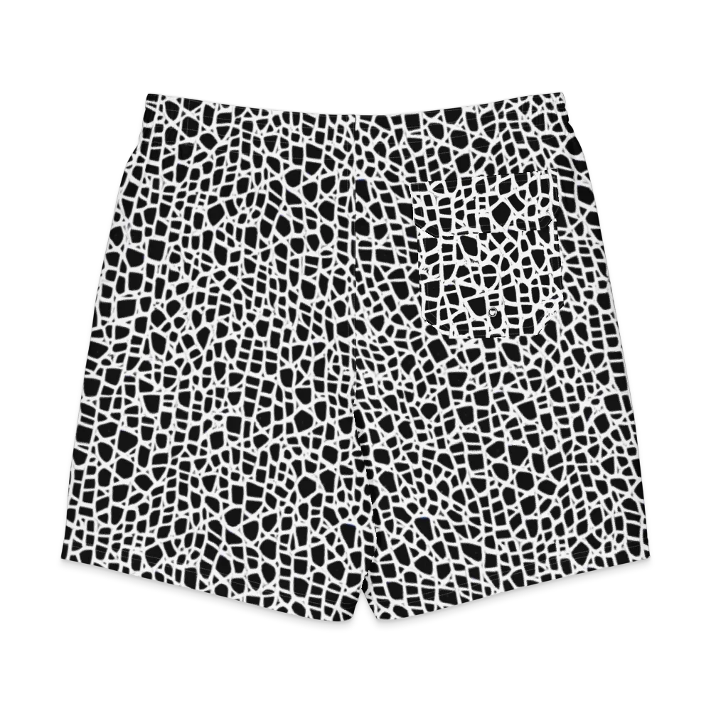 Noir Network on Men's Board Shorts — Back