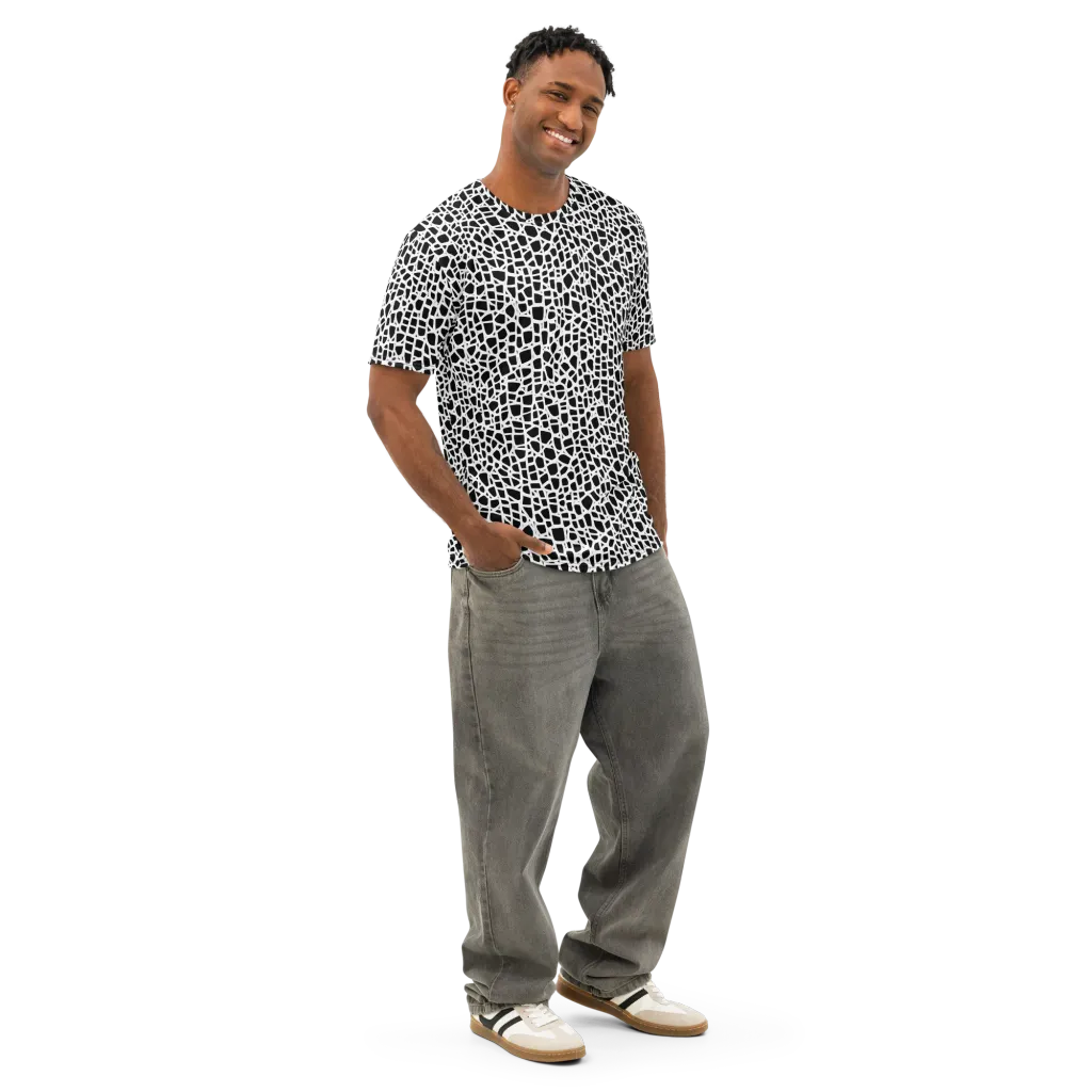 Noir Network on Men's Cotton Crew Neck T-Shirt — Right Front