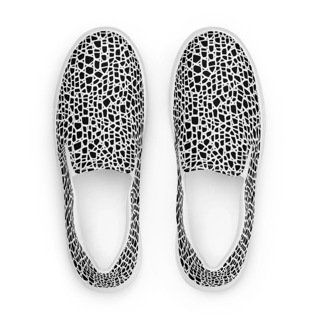 Noir Network on Women's Slip-On Canvas Shoes — Front
