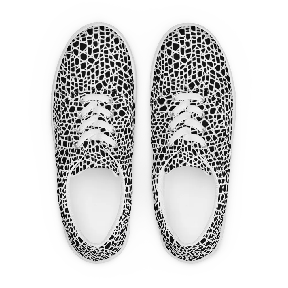 Noir Network on Men's Lace-Up Canvas Shoes — Front