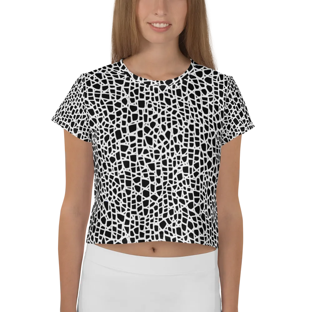 Noir Network on Crop Tee — Front