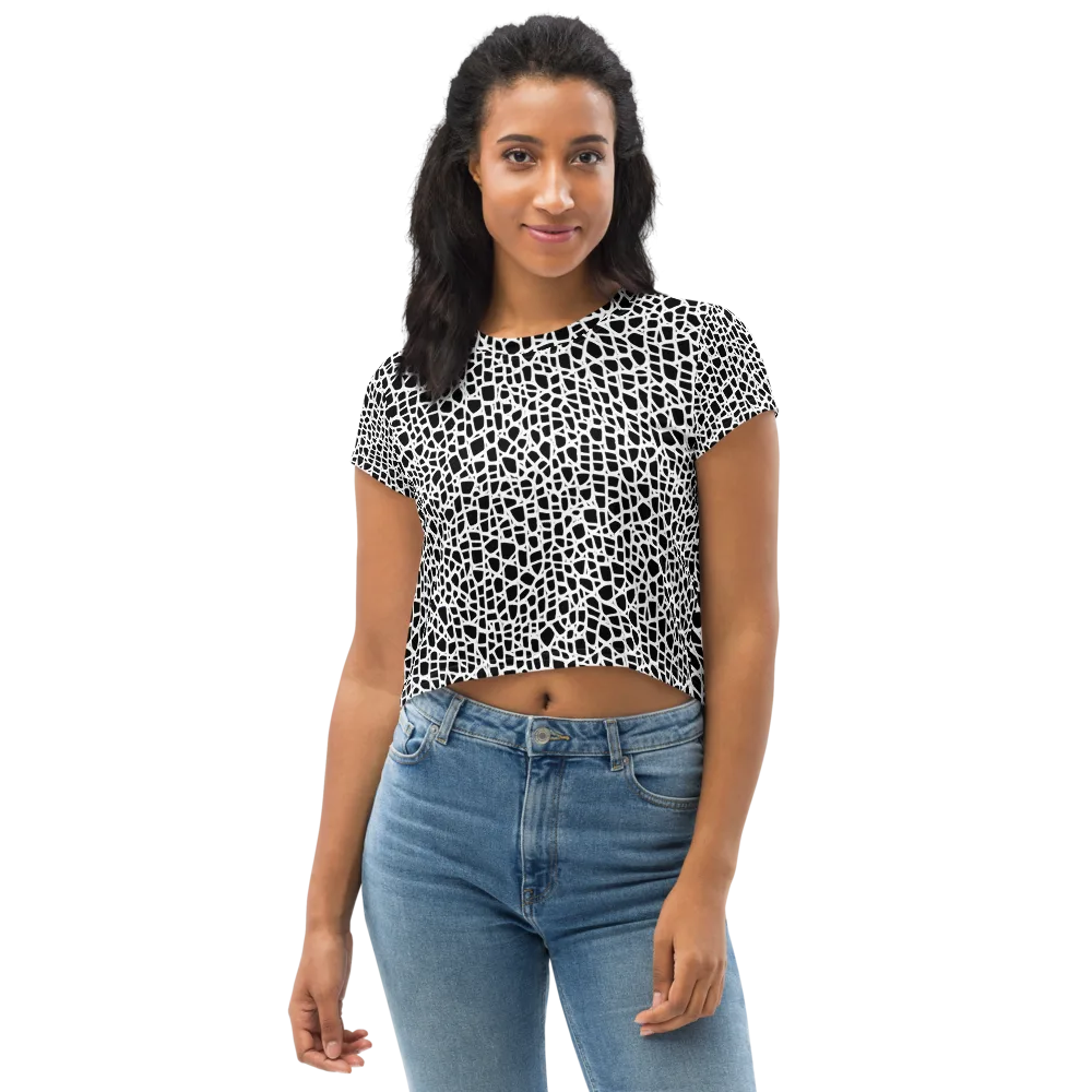 Noir Network on Crop Tee — Front