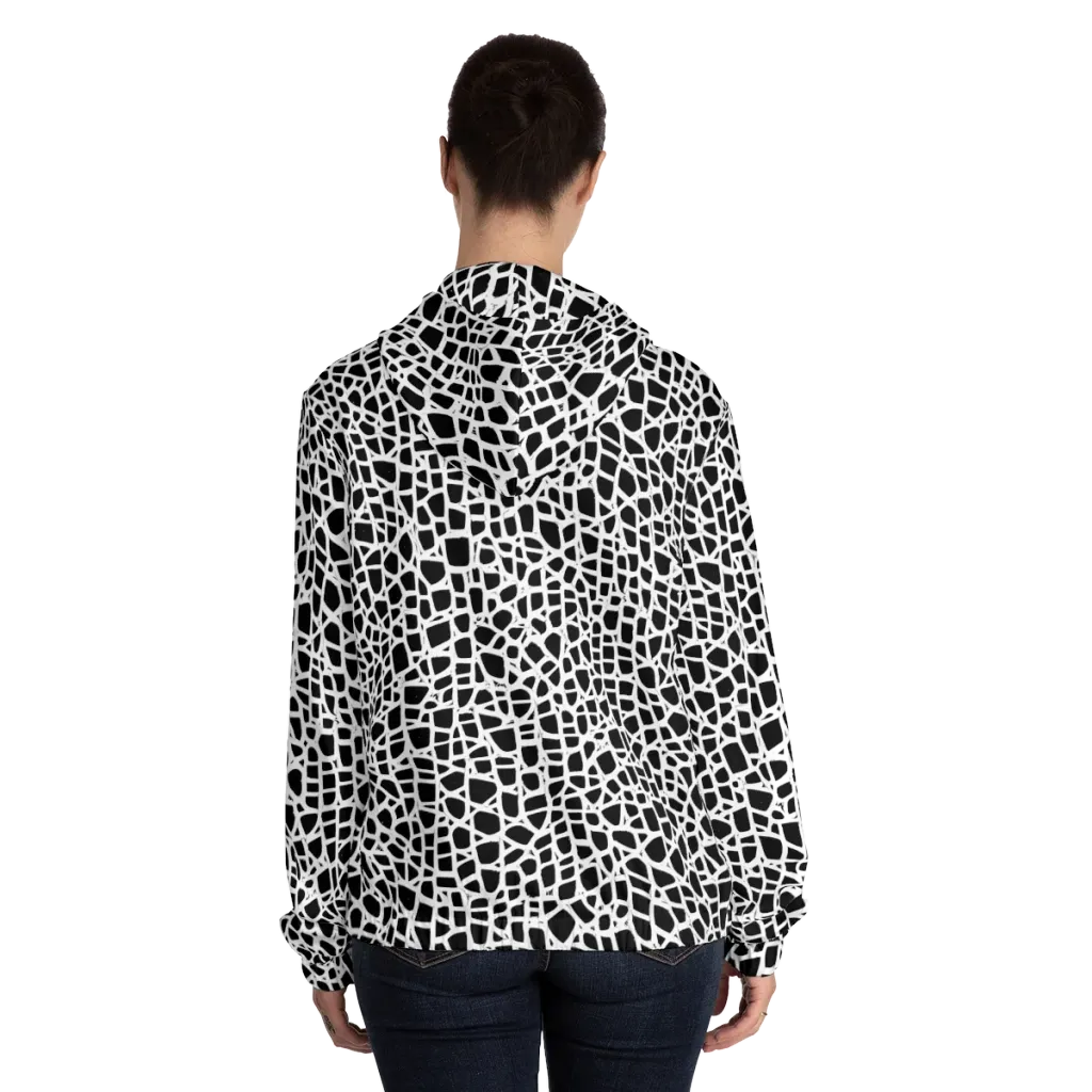Noir Network on Women's Full-Zip Hoodie — Back On Person