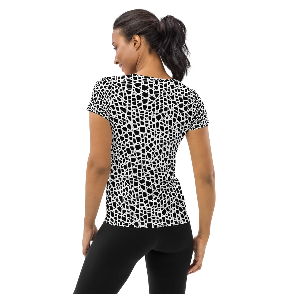 Noir Network on Women's Athletic T-Shirt — Back