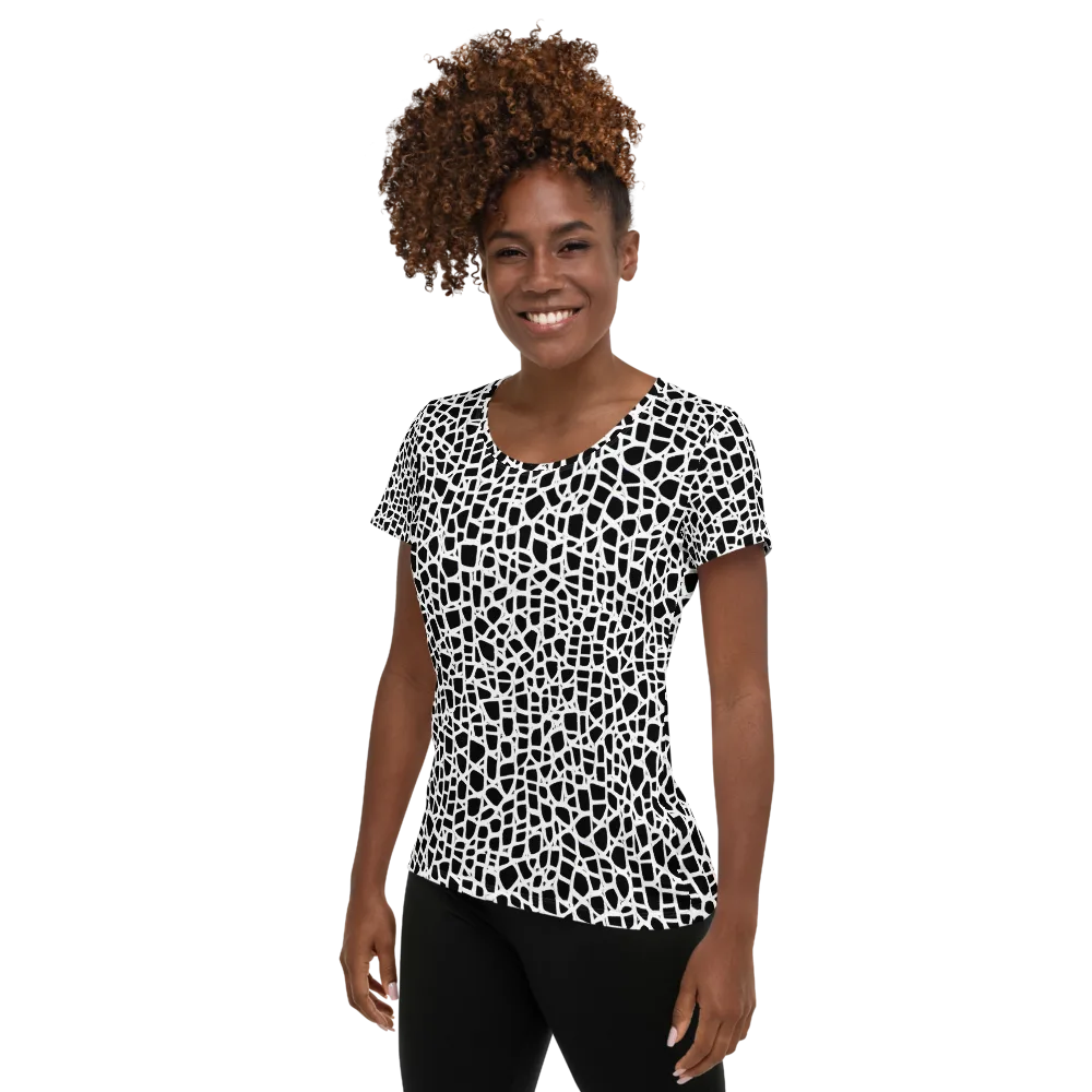 Noir Network on Women's Athletic T-Shirt — Left