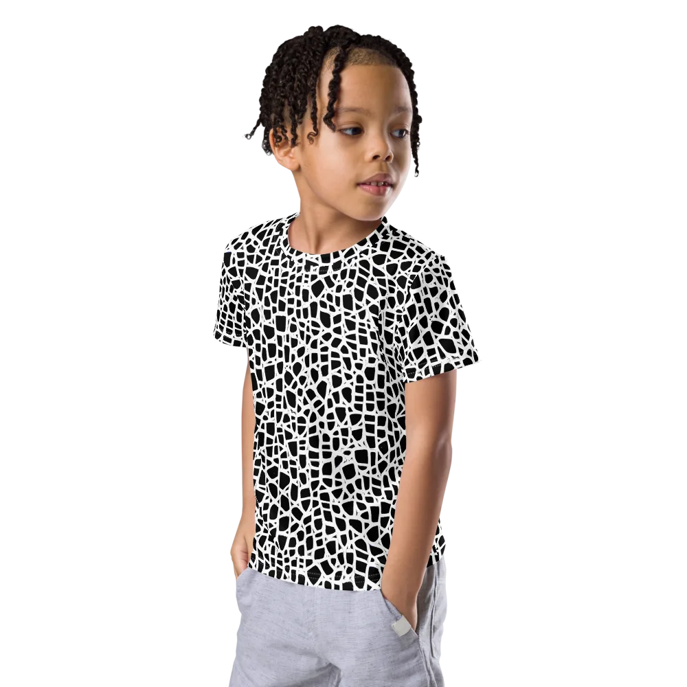 Noir Network on Kids Crew Neck T-Shirt — Left Front