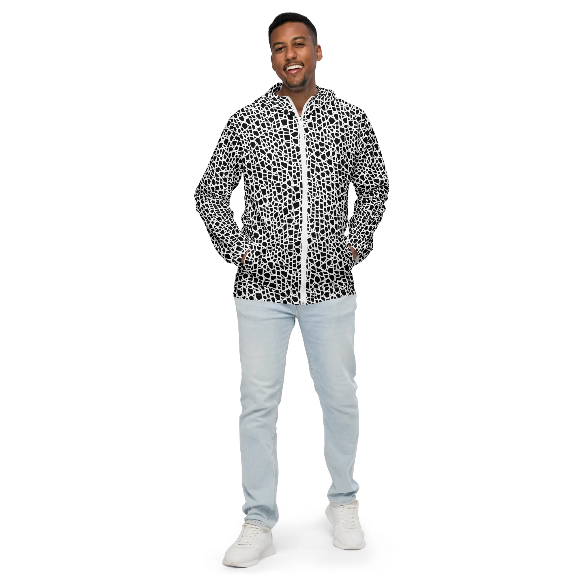 Noir Network on Men's Windbreaker — Front