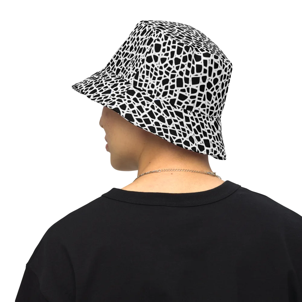Noir Network on Reversible Bucket Hat — Back Inside