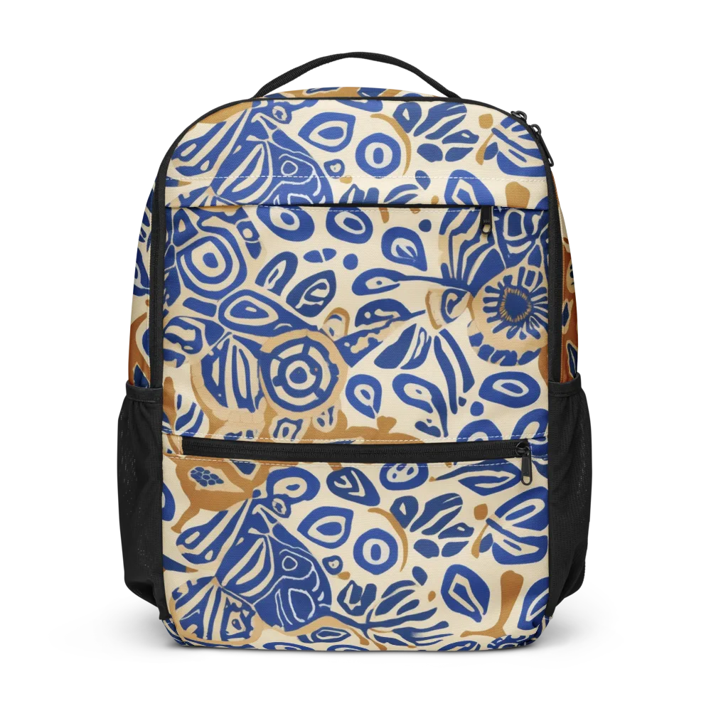 Blue Garden Static on Utility Backpack — Front