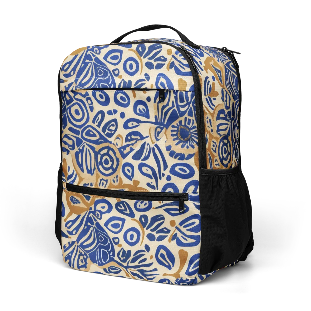 Blue Garden Static on Utility Backpack — Left Front