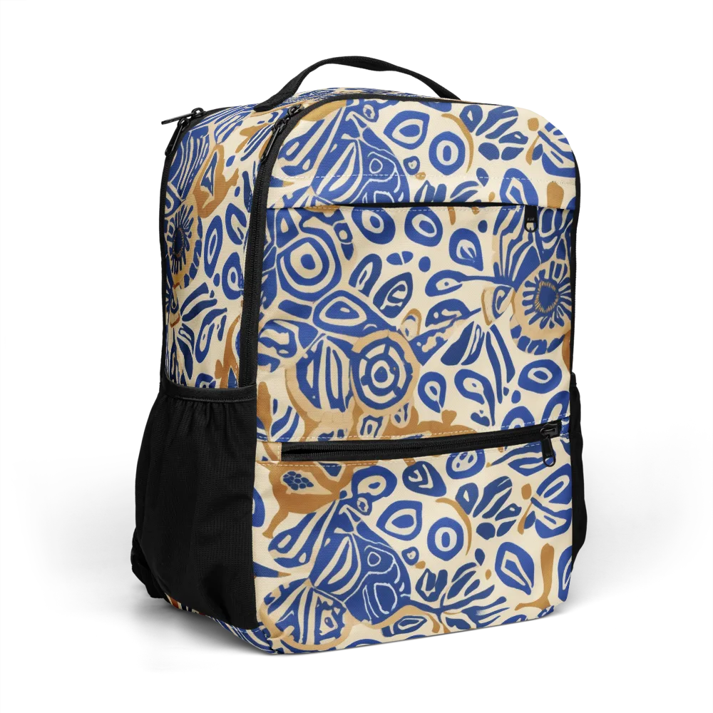 Blue Garden Static on Utility Backpack — Right Front