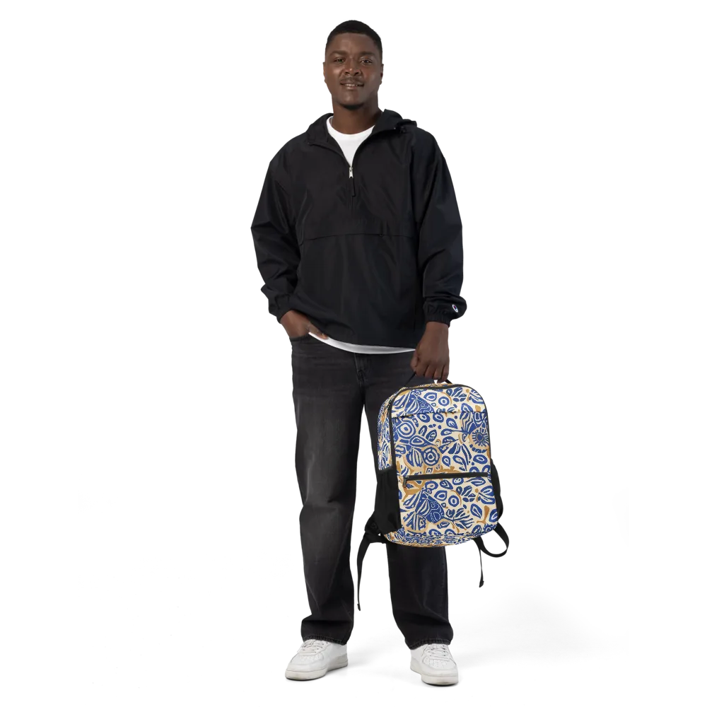 Blue Garden Static on Utility Backpack — Front
