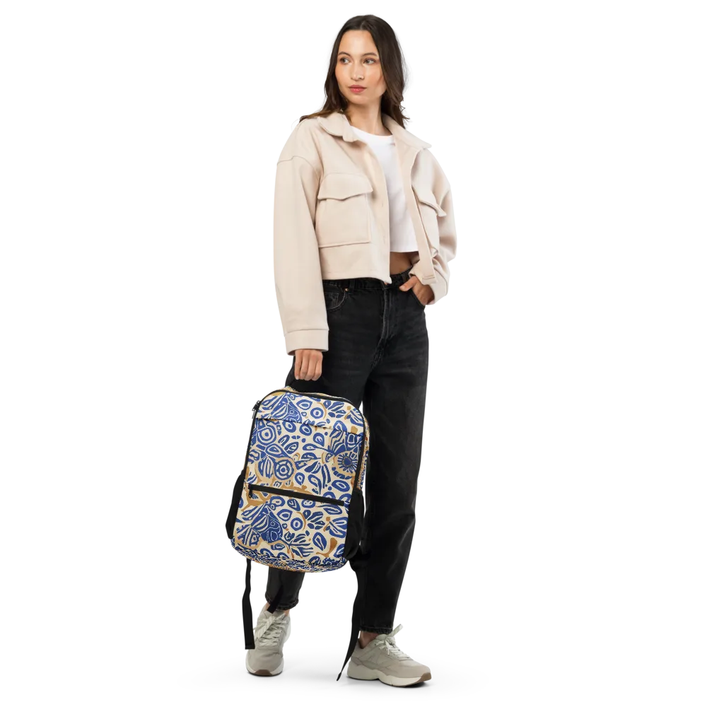 Blue Garden Static on Utility Backpack — Front
