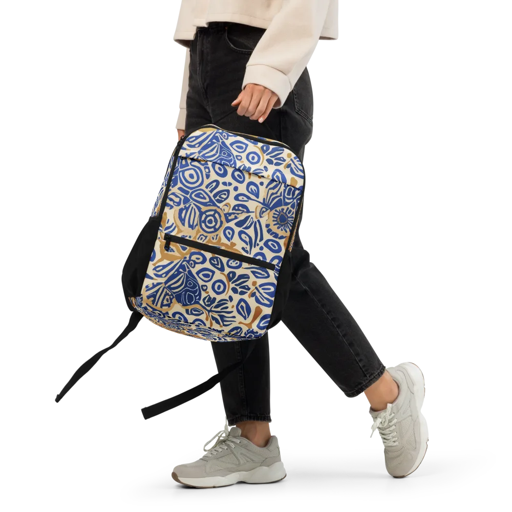 Blue Garden Static on Utility Backpack — Front