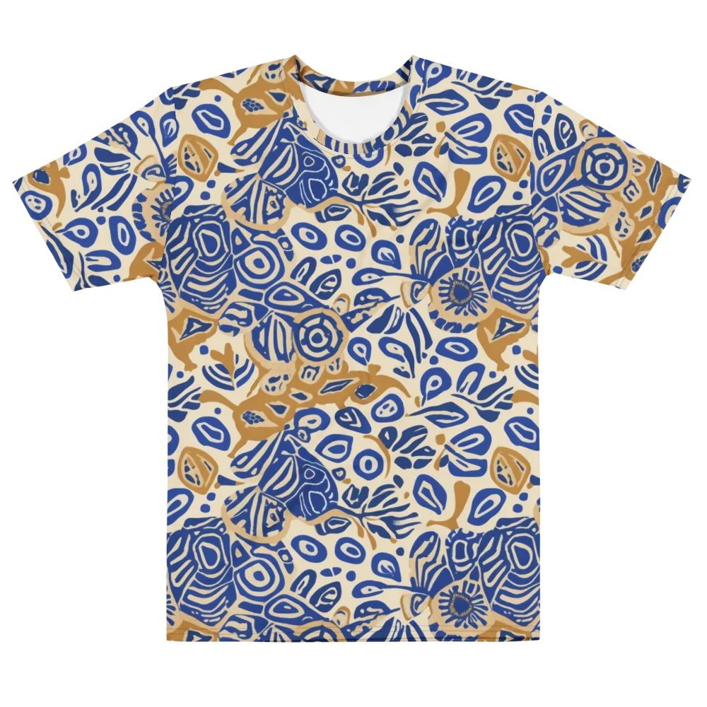 Blue Garden Static on Men's Cotton Crew Neck T-Shirt — Front