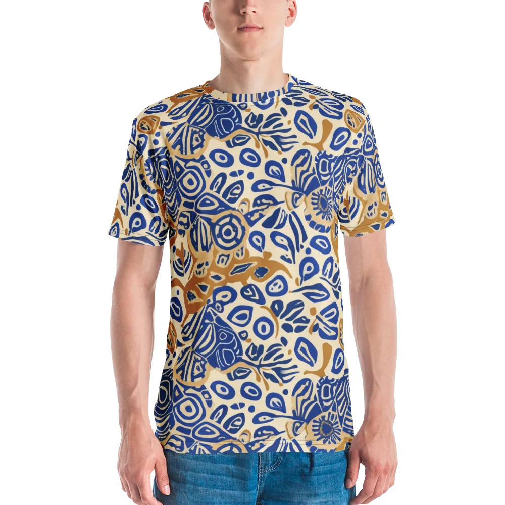 Blue Garden Static on Men's Crew Neck T-Shirt — Front