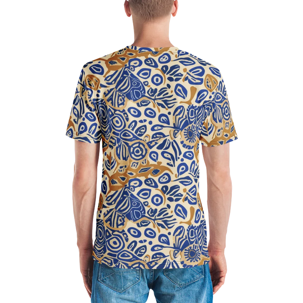 Blue Garden Static on Men's Crew Neck T-Shirt — Back