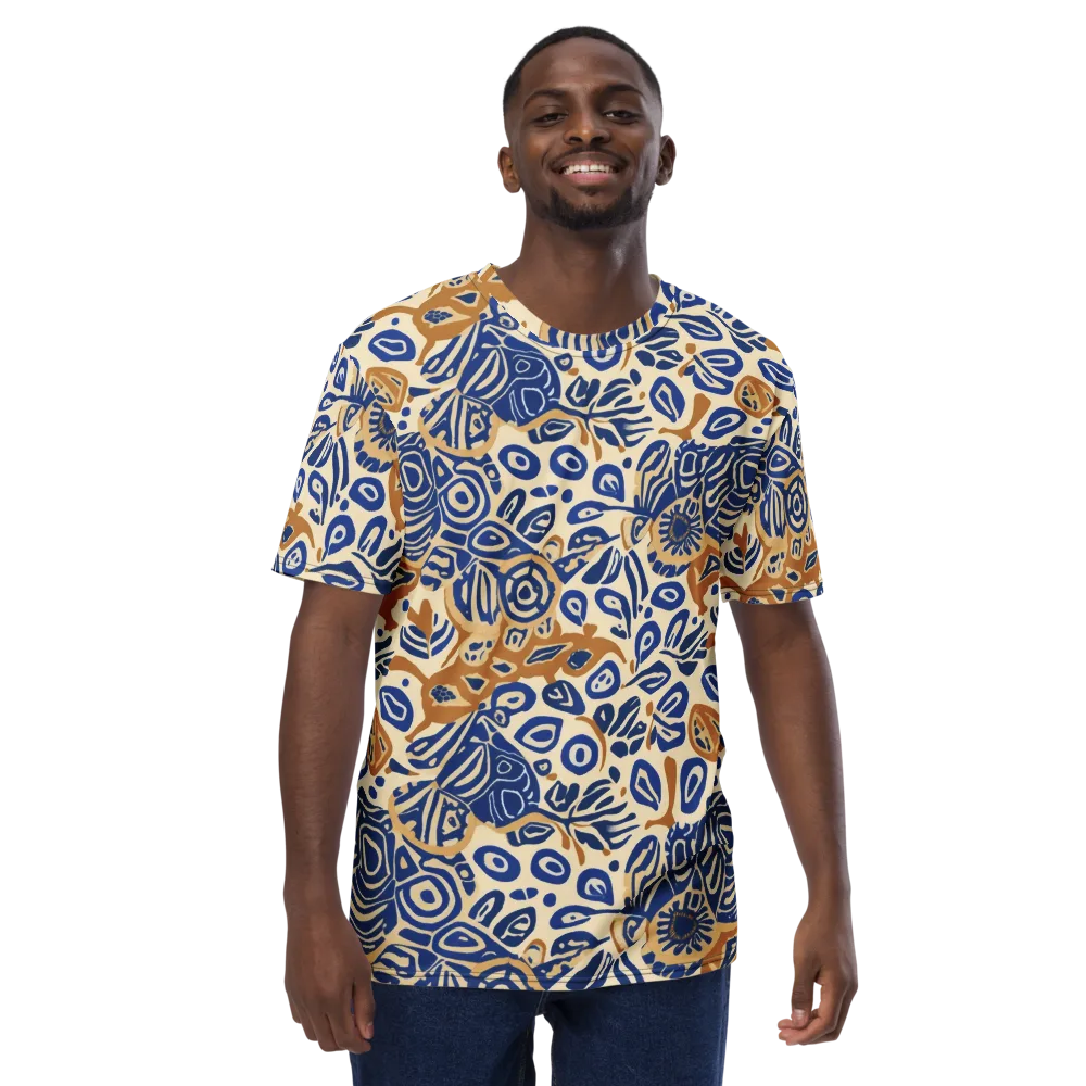 Blue Garden Static on Men's Crew Neck T-Shirt — Front
