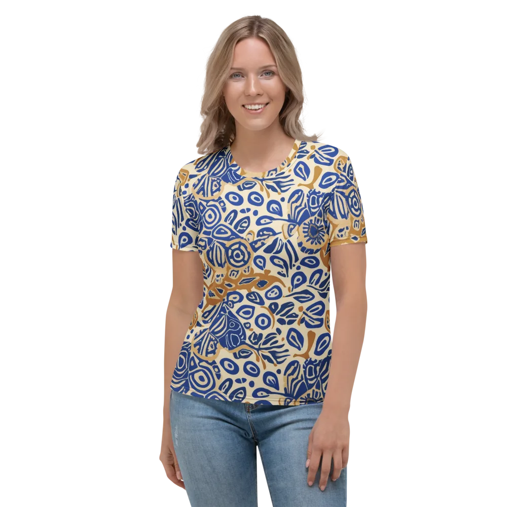 Blue Garden Static on Women's Crew Neck T-Shirt — Front