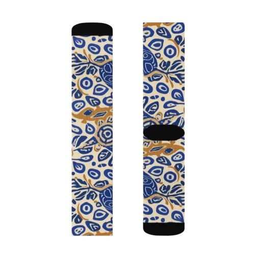 Blue Garden Static on a Socks