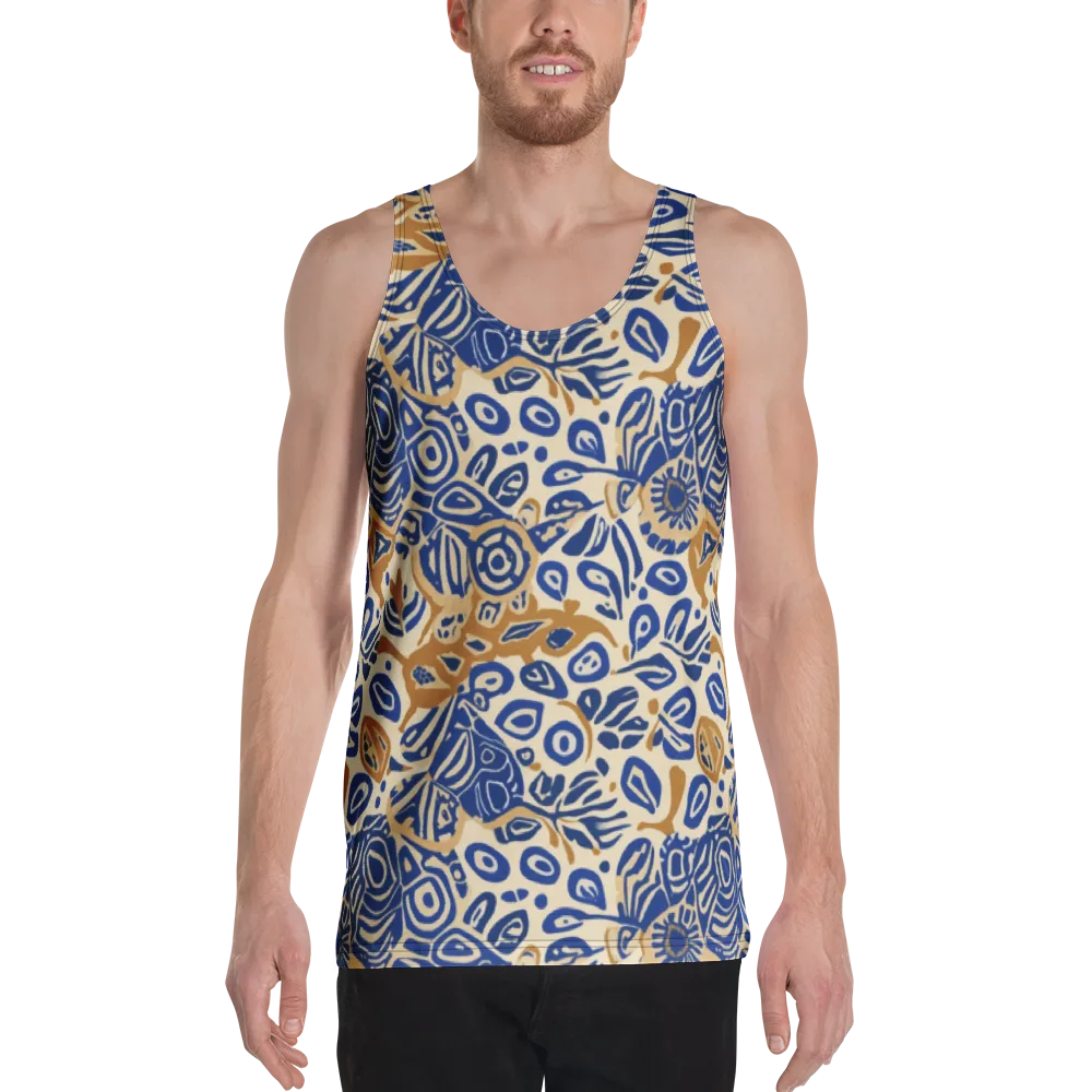 Blue Garden Static on Men's Tank Top — Front