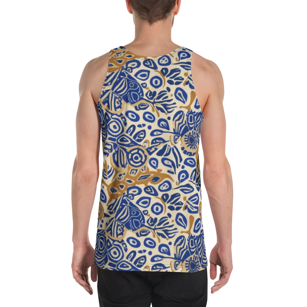 Blue Garden Static on Men's Tank Top — Back
