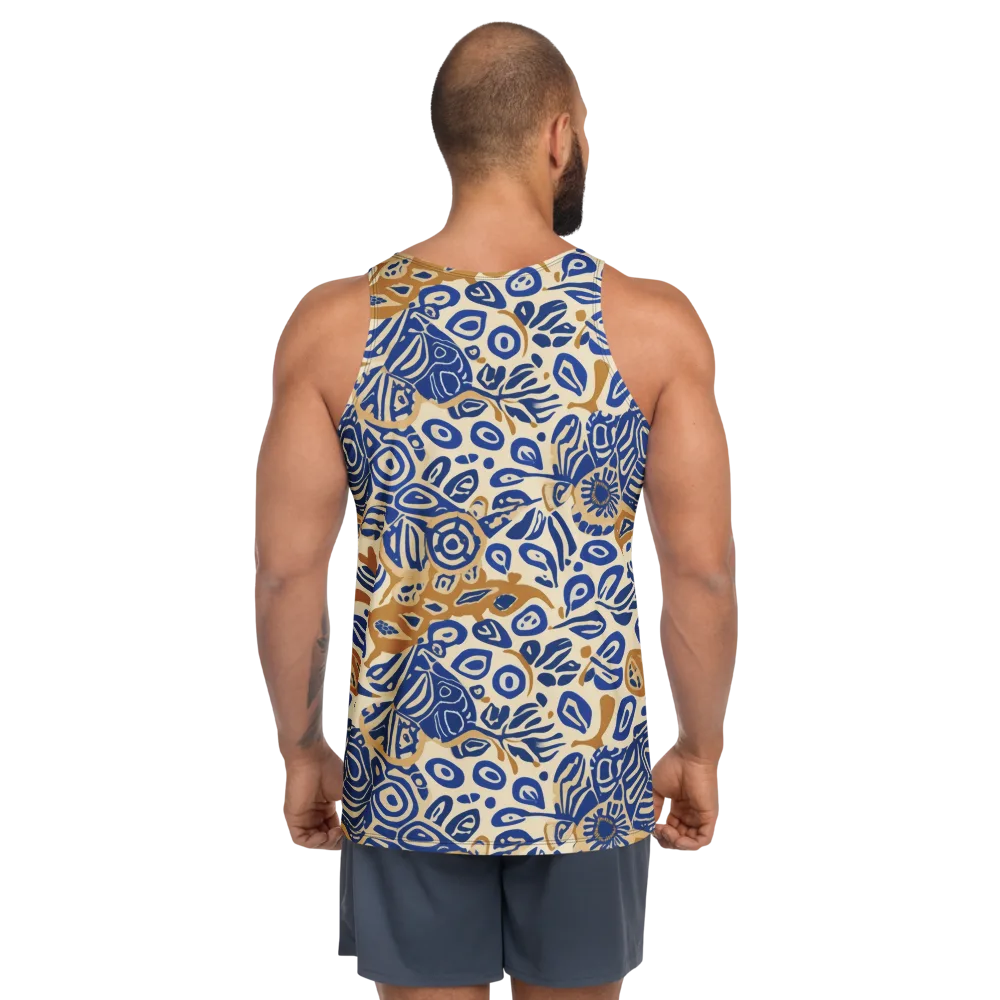 Blue Garden Static on Men's Tank Top — Back