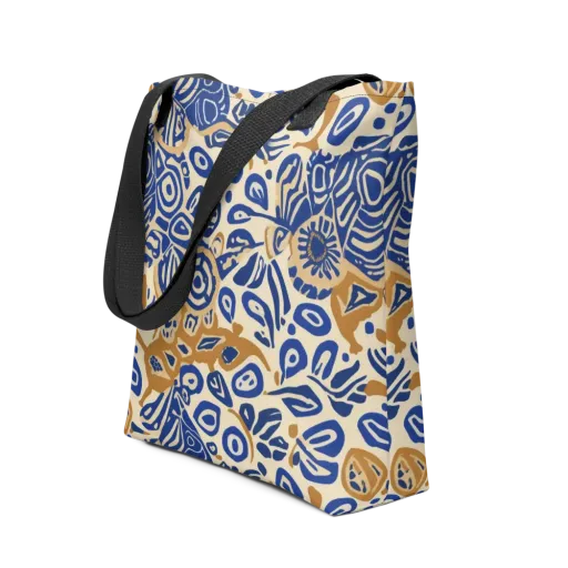 Blue Garden Static on a Tote Bag